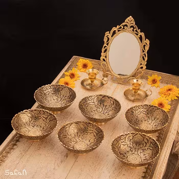 ست هفت سین برنجی آنتیک کد 1167