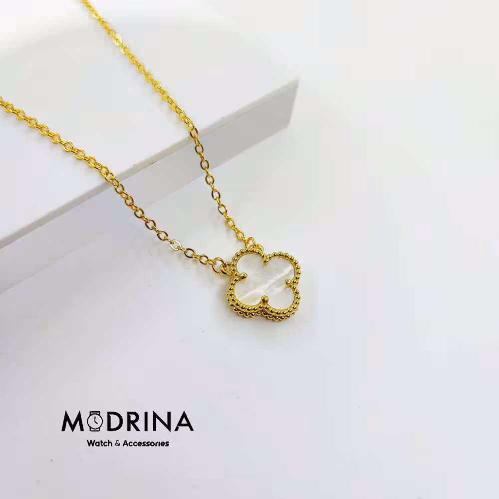 گردنبند ون کلیف طلایی صدفی