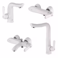 ست شیرالات شیبه مدل هامون سفید کروم(ارسال رایگان)