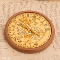 ساعت چوبی و برنجی