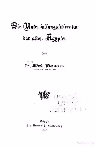 خرید و دانلود نسخه کامل کتاب Die Unterhaltungsliteratur der alten Ägypter