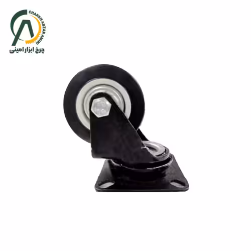 چرخ فروشگاهی مشکی H گردان قطر 55 میلی متر