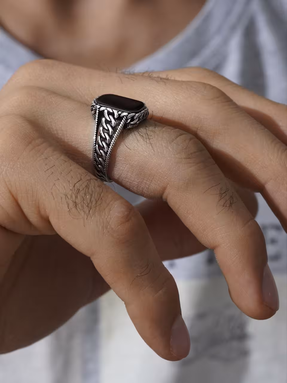 انگشتر نقره مردانه ترک کد 10606