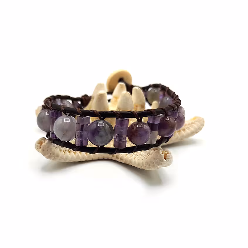 دستبند سنگ آمیتیست کد 310162