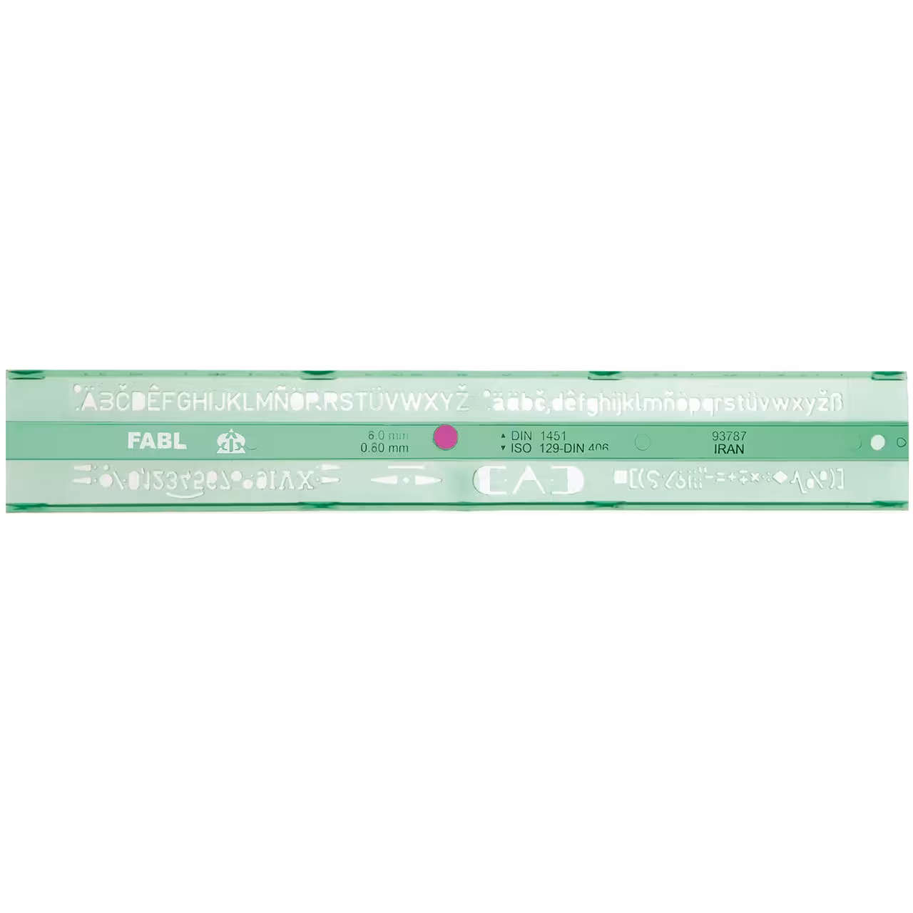 شابلون حروف و اعداد لاتین فابل 0/5