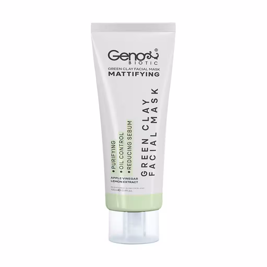 ماسک خاک رس سبز صورت و گردن ژنوبایوتیک 100 میلی‌لیتر GenoBiotic