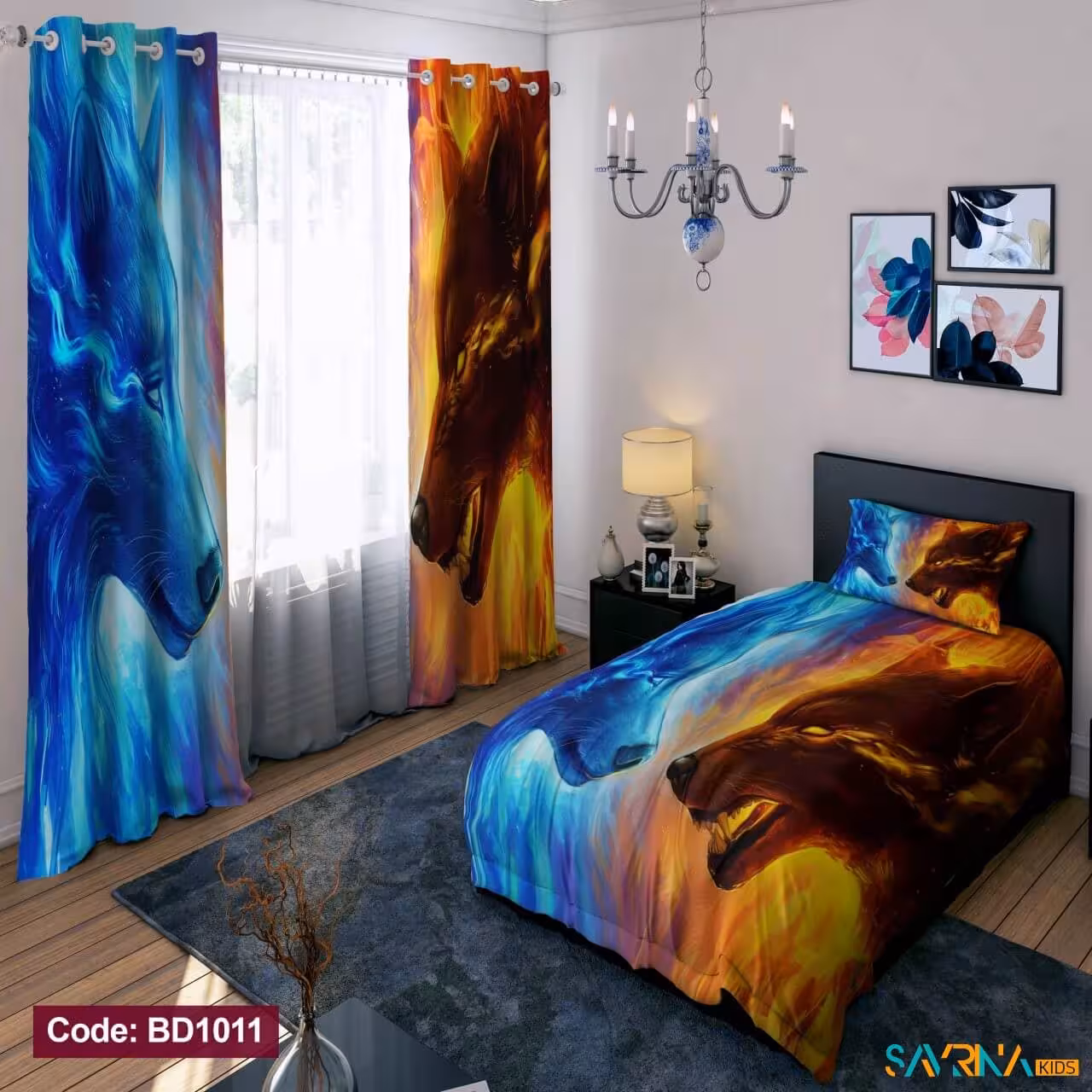 ست اتاق خواب طرح گرگ کد BD1011