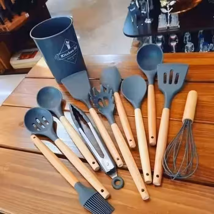 سرویس کفگیر ملاقه سیلیکونی 12 تکه کیفیت عالی | amazonchi