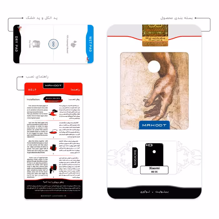 برچسب پوششی ماهوت مدل The Creation of Adam of MichelAnge مناسب برای گوشی موبایل شیائومی Mi 5X