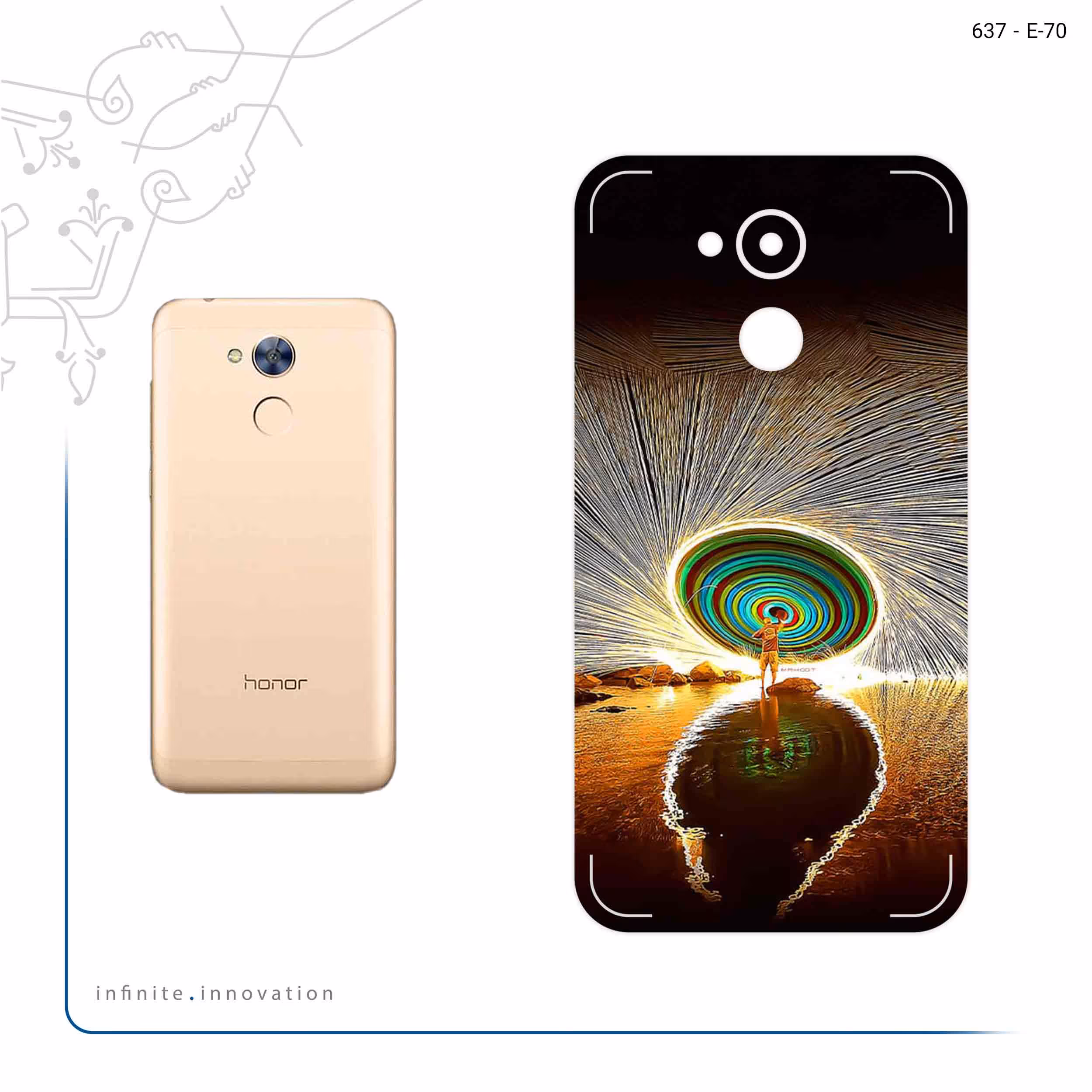 برچسب پوششی ماهوت مدل Night Light Fountain مناسب برای گوشی موبایل آنر 5C Pro