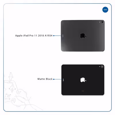 برچسب پوششی ماهوت مدل Matte-Black مناسب برای تبلت اپل iPad Pro 11 2018 A1934