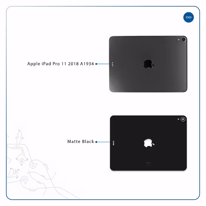 برچسب پوششی ماهوت مدل Matte-Black مناسب برای تبلت اپل iPad Pro 11 2018 A1934