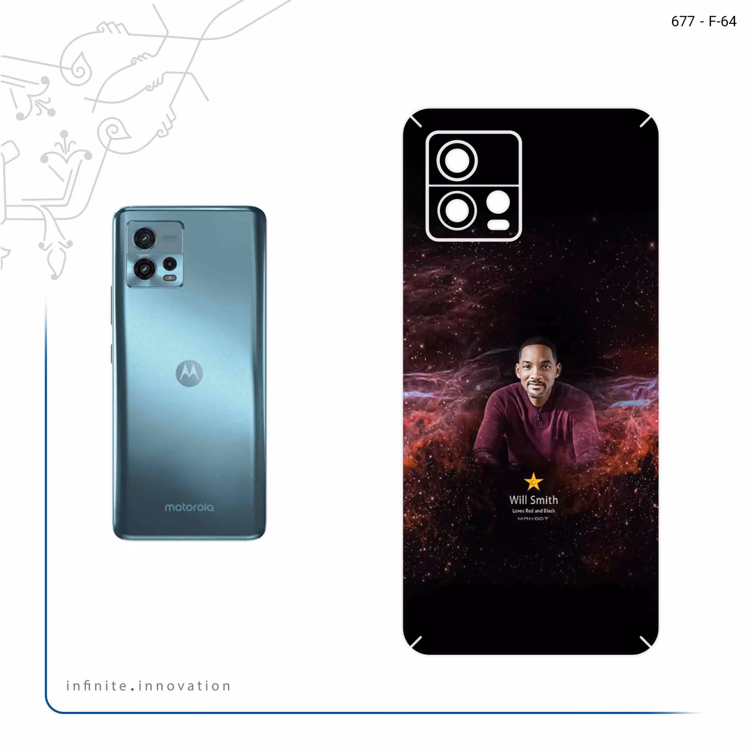 برچسب پوششی ماهوت مدل Will Smith مناسب برای گوشی موبایل موتورولا Moto G72