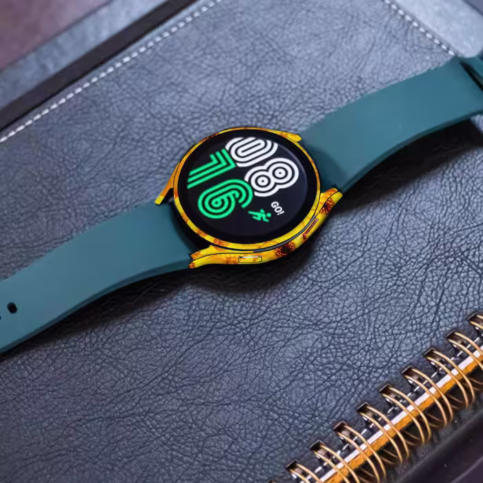 برچسب ماهوت طرح Yellow Flower مناسب برای ساعت هوشمند سامسونگ Watch4 40mm