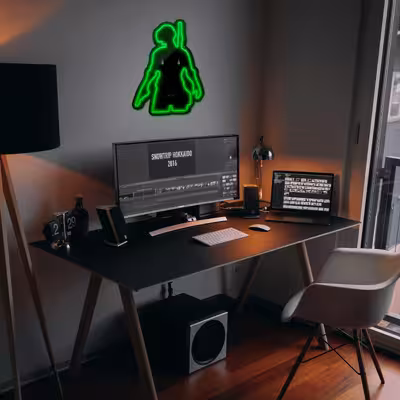 چراغ دیواری نئون دیزاین طرح Pubg-BL_GR