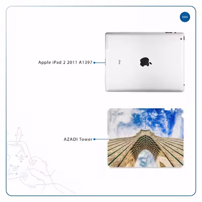 برچسب پوششی ماهوت مدل AZADI-Tower مناسب برای تبلت اپل iPad 2 2011 A1397