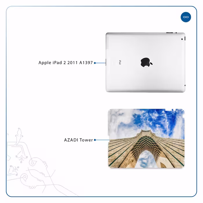 برچسب پوششی ماهوت مدل AZADI-Tower مناسب برای تبلت اپل iPad 2 2011 A1397
