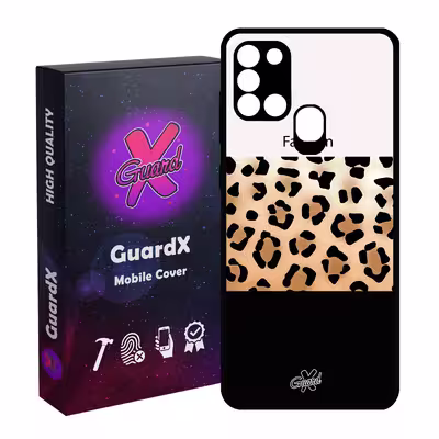 کاور گارد ایکس طرح پلنگی مدل Glass10395 مناسب برای گوشی موبایل سامسونگ Galaxy A21s