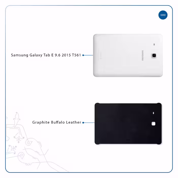 برچسب پوششی ماهوت مدل Graphite Buffalo Leather مناسب برای تبلت سامسونگ Galaxy Tab E 9.6 2015 T561