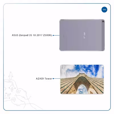 برچسب پوششی ماهوت مدل AZADI-Tower مناسب برای تبلت ایسوس Zenpad 3S 10 2017 Z500KL