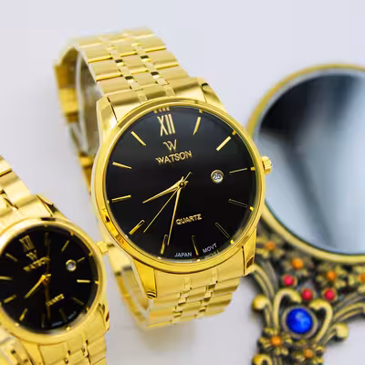 ست ساعت مچی عقربه ای زنانه ومردانه مدل 1128