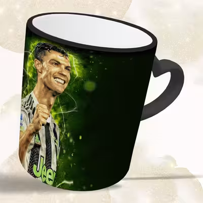 ماگ حرارتی مدل دسته قلبی اکلیلی طرح رونالدو کد 73