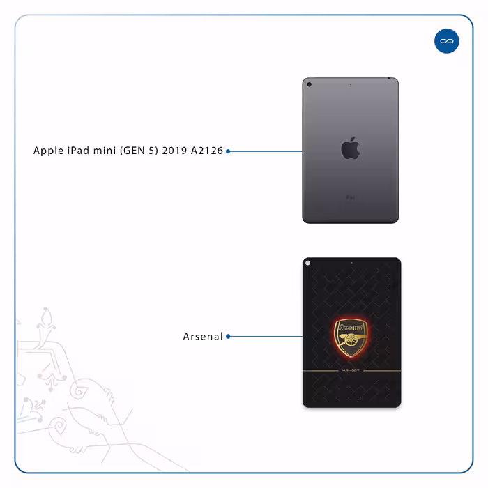 برچسب پوششی ماهوت مدل Arsenal مناسب برای تبلت اپل iPad mini (GEN 5) 2019 A2126
