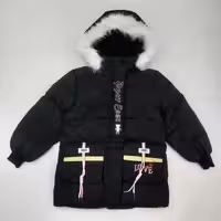 کاپشن دخترانه LOVE رنگ مشکی کد 10403