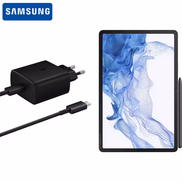 شارژر اصلی سامسونگ Tab S8 با کابل تایپ سی سوپر فست شارژ Samsung EP-TA845 Charger 45W