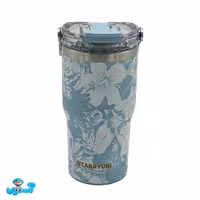 تراول ماگ دو حالته سیتارایوری 600 میلی‌لیتر، طرح گل‌دار آبی، کد 044