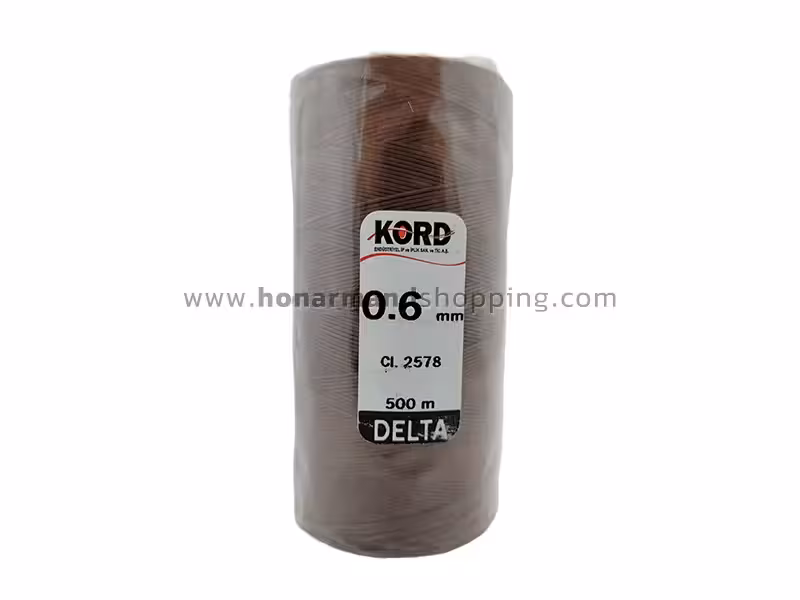 دوک نخ موم دار کورد (KORD) سایز 0.6 رنگ قهوه ای کد 2578