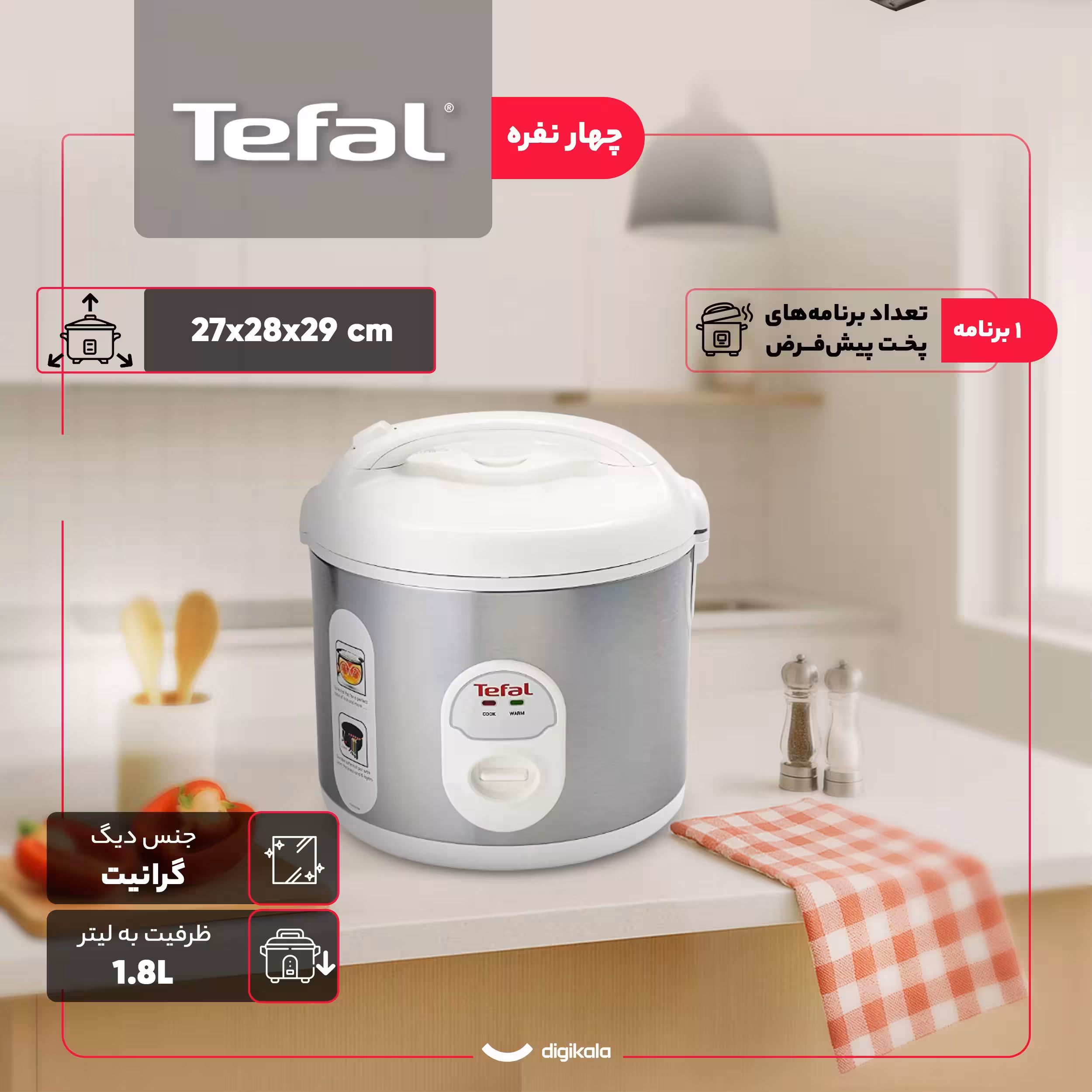 پلوپز 4 نفره تفال مدل RK242127