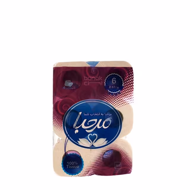 دستمال توالت رولی مرحبا بسته 6عددی