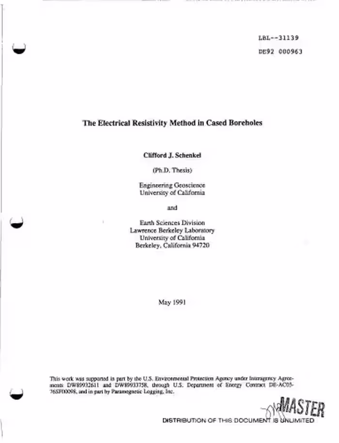 خرید و دانلود نسخه کامل کتاب The Electrical Resistivity Method in Cased Boreholes