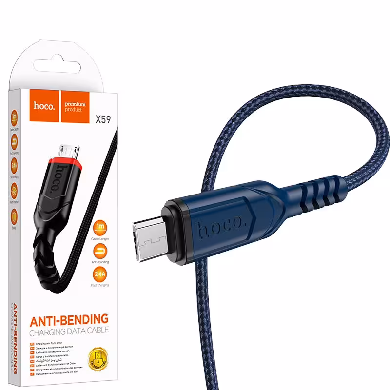 کابل شارژر MICRO هوکو مدل X59 به طول 1 متر