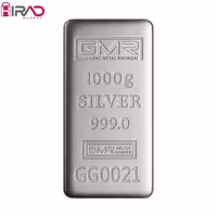 شمش نقره جی ام آر 1000 گرمی عیار 999.9 همراه با شناسنامه