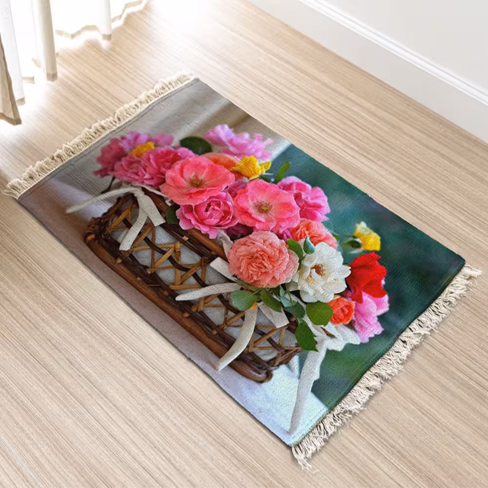 فرش چاپی طرح گل کد 8