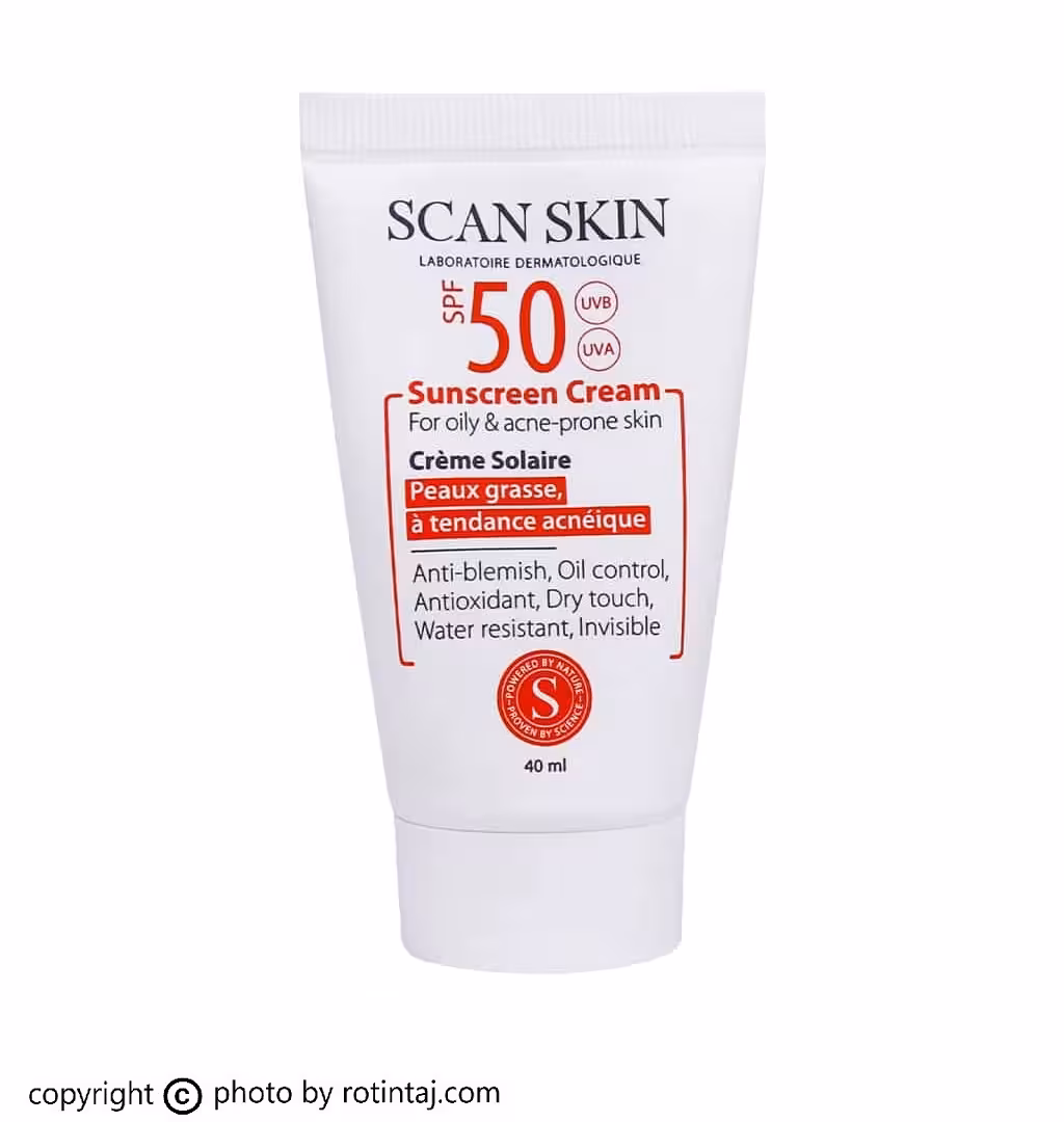 ضد آفتاب بی رنگ SPF50 پوست چرب و مستعد آکنه اسکن اسکین