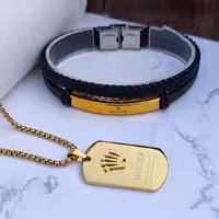 ست دستبند و گردنبند رولکس طلایی