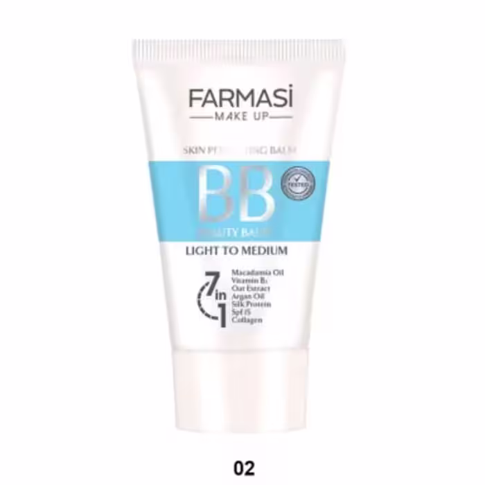 کرم پودر فارماسی FARMASI مدل BB بی بی light to medium 02 حجم 50 میلی لیتر