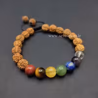 دستبند میکس سنگهای هفت چاکرا و رودراکشا (کد55)