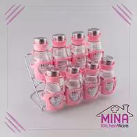 ادویه 8 پلکانی رومینا ساده صورتی کد 220 مینا کیچن ویر