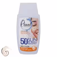 کرم ضد آفتاب بی‌رنگ پیکسل SPF50 مدل Sensitive، مناسب پوست‌های خشک و حساس، حجم 50 میلی‌لیتر