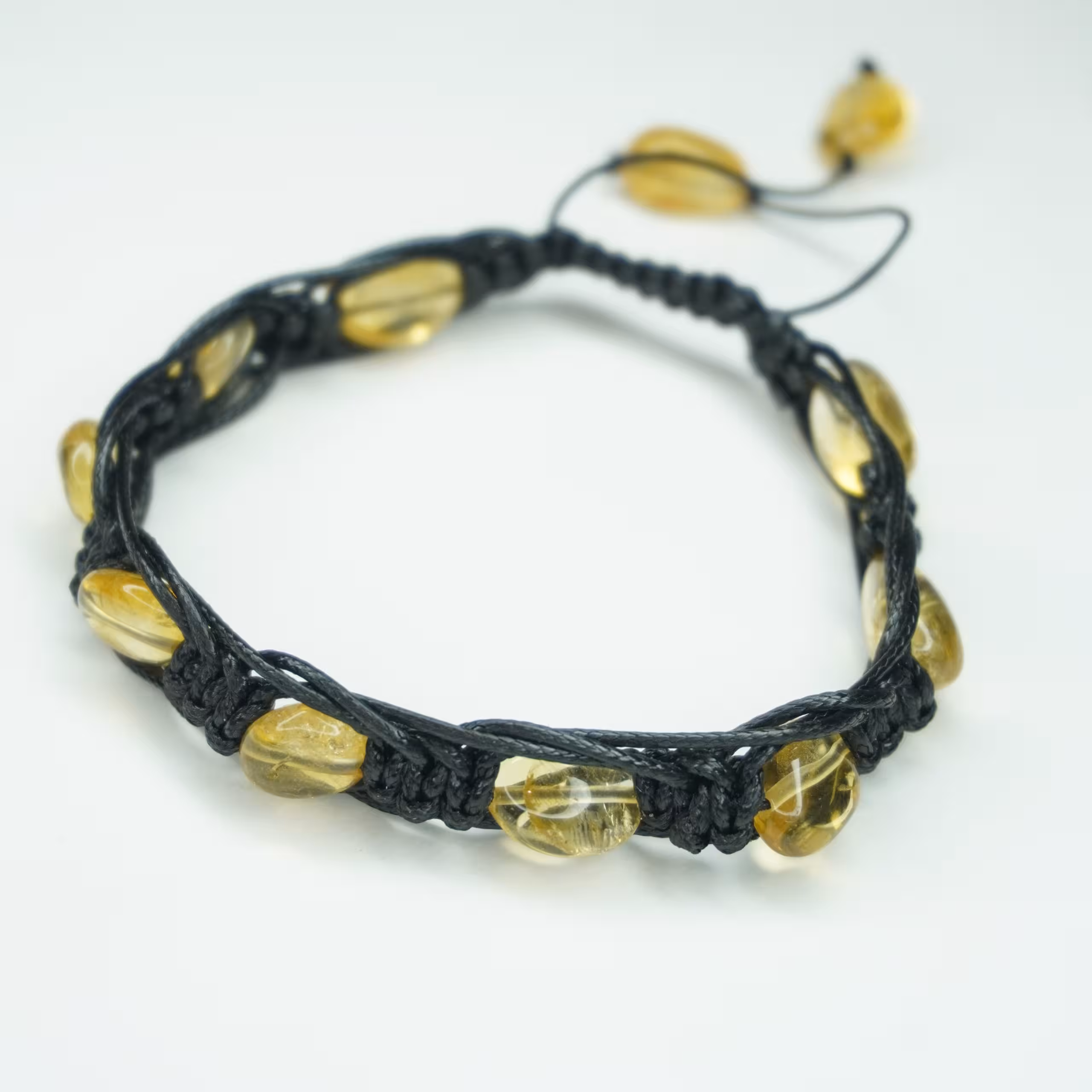 دستبند بافت چرم سنگ سیترین کد310164