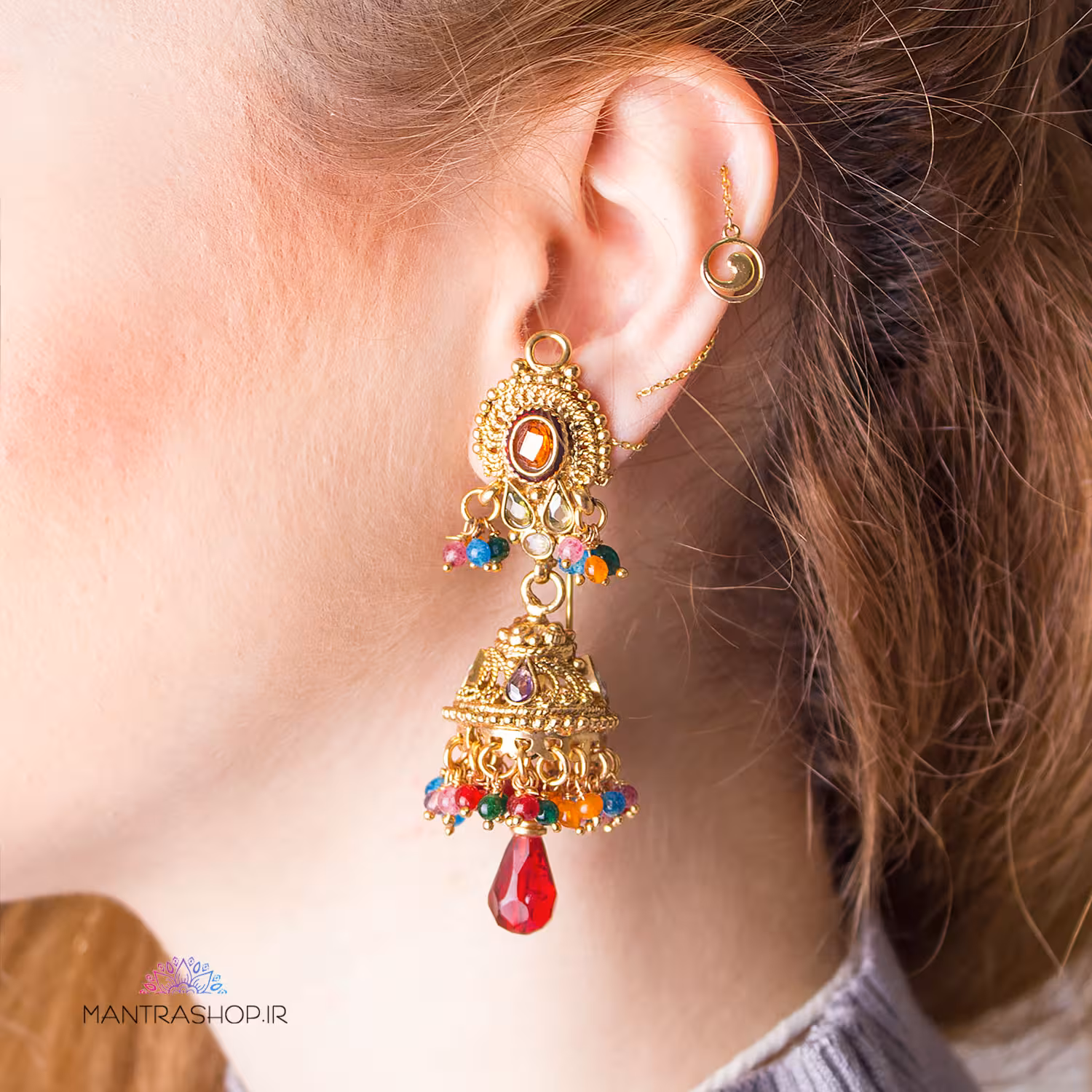 گوشواره هندی دست ساز کد AC012