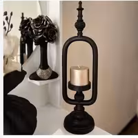 ست دکوری رومیزی  سه عددی گلدان شمعدان باکس دستمال