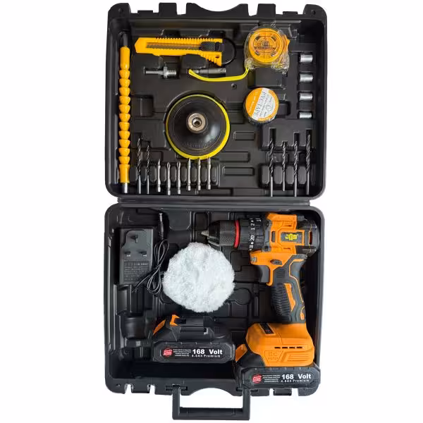 پیچ گوشتی شارژی 168 ولت سه نظام فلزی جاب مدل JB-168 NetliX مجموعه 40 عددی