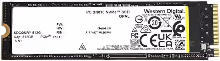 حافظه SSD  اس اس دی  HDD Western Digital SSD 512GB PC SN810 SDCQNRY-512GB با ظرفیت 512 گیگابایت (استوک)