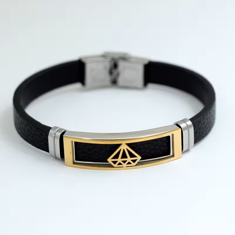 دستبند اسپورت چرم و استیل 72831