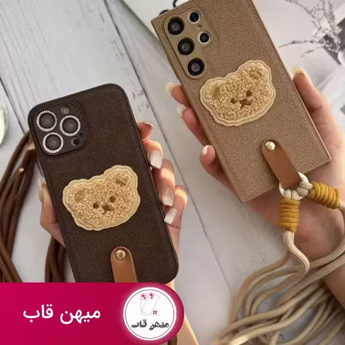 قاب موبایل سامسونگ خرس دوست داشتنی محافظ لنز   بندست - کد (96151)